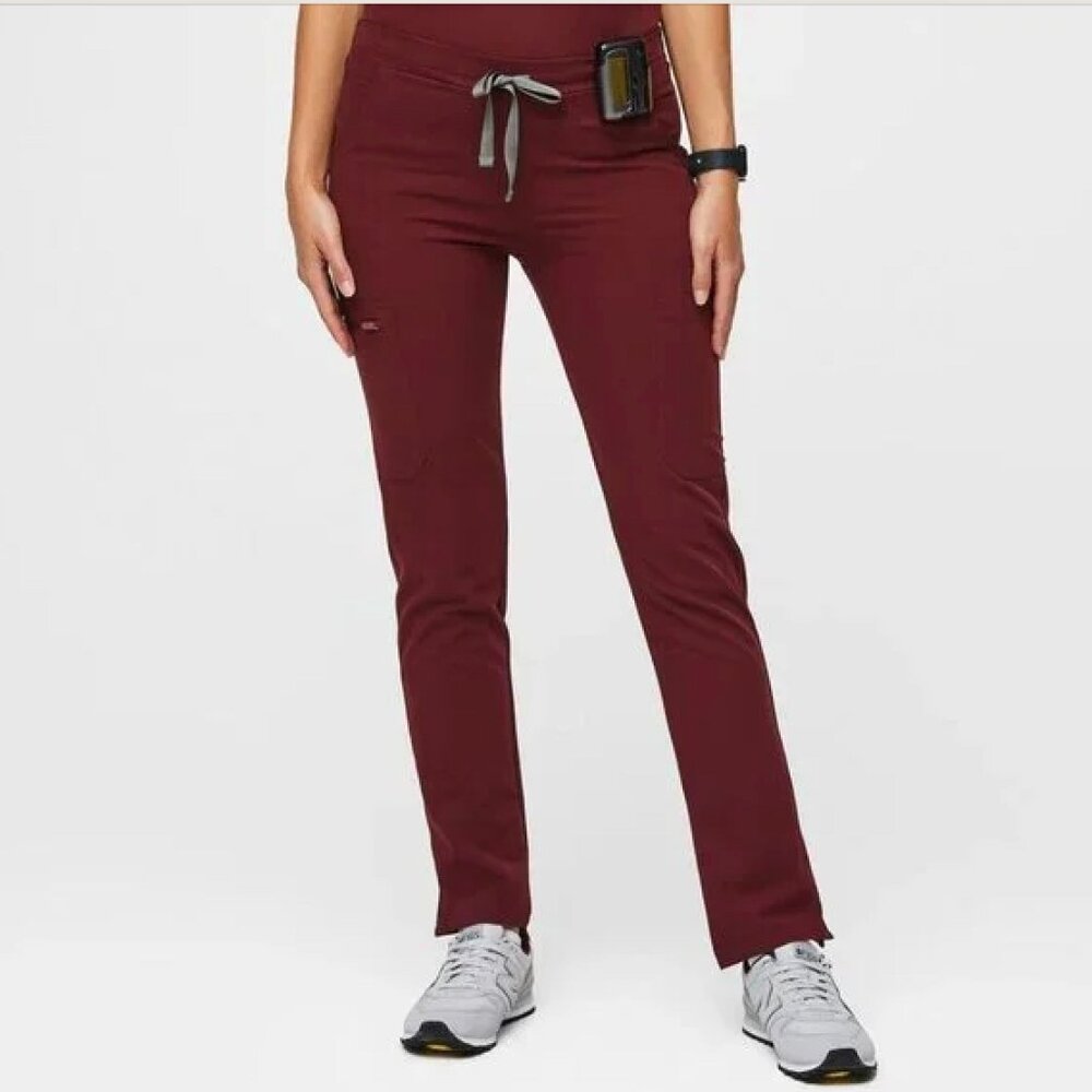Figs Yola Burgundy Scrub Pants, XS